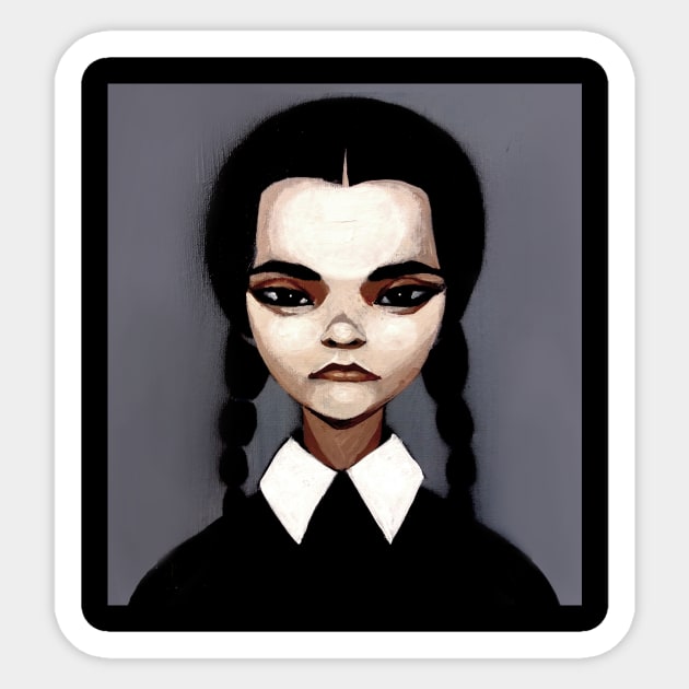 Wednesday Addams Sticker by Mikekimart